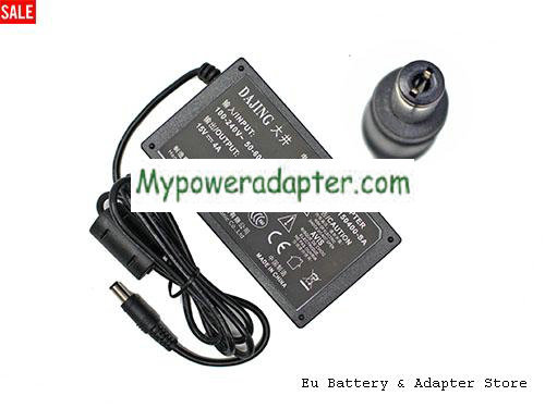 DAJING DJ-150400-SA Power AC Adapter 15V 4A 60W DAJING15V4A60W-5.5x2.1mm