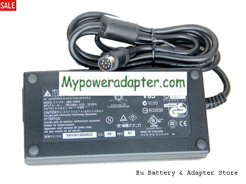 DELTA ADP-100EB Power AC Adapter 12V 8.33A 100W DELTA12V8.33A100W-8PIN
