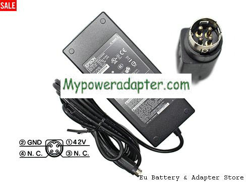 EPSON COLORWORKS C3500 Power AC Adapter 42V 1.38A 58W EPSON42V1.38A58W-4PIN
