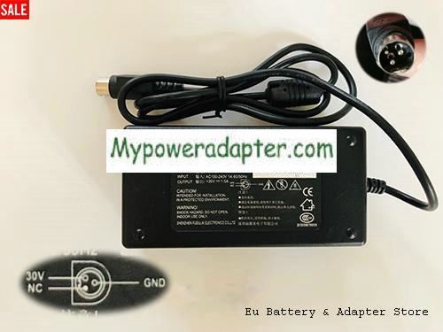 FDL FDL1207H Power AC Adapter 30V 1.5A 45W FDL30V1.5A45W-3Pins