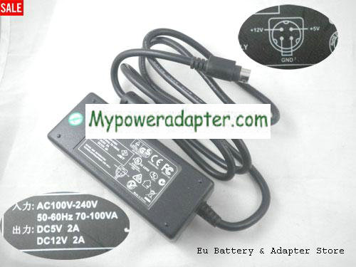 Replacement for Flypower Power Supply SPP34-12.0 DC5V 2A DC12V 2A AN50077101