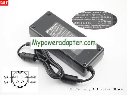 PIONEER MAW-EM55 POS SYSTEM Power AC Adapter 24V 6.25A 150W FSP24V6.25A150W-4PIN-LARN