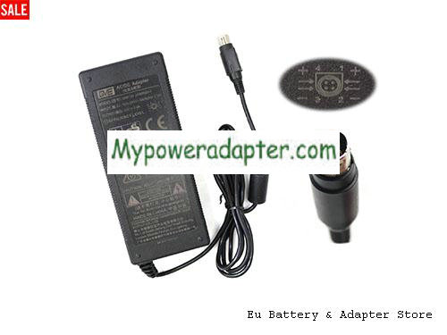 Genuine GM130-2400500-F AC/DC Adapter For GVE 24v 5.0A Power Supply Round With 4 Pins