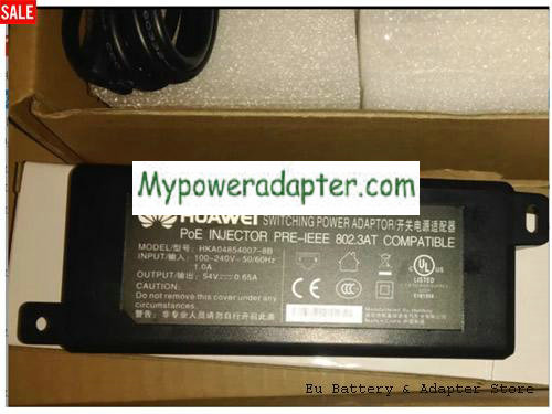 HUAWEI HKa04854007-8b POE Power Adapter 54v 0.65A