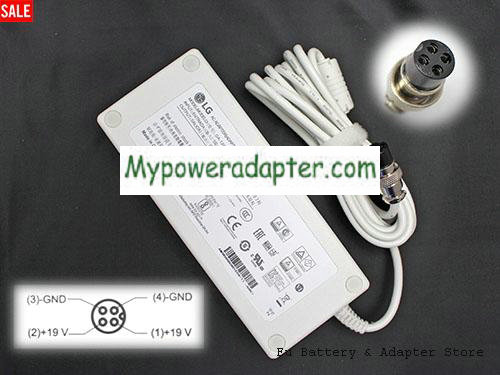 LG DA-120D19 Power AC Adapter 19V 6.32A 120W LG19V6.32A120W-4HOLE-Metal