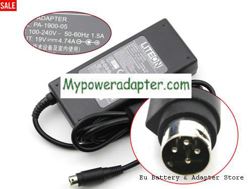 LITEON ADP-90SB BB Power AC Adapter 19V 4.74A 90W LITEON19V4.74A90W-4PIN