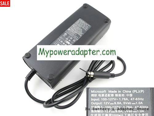 MICROSOFT XBOX E Power AC Adapter 12V 9.6A 120W MICROSOFT12V9.6A115W-1hole-100-127V