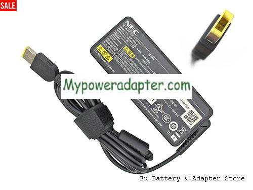 NEC PC-VP-BP103 Power AC Adapter 20V 3.25A 65W NEC20V3.25A-65W-rectangle-pin-LONG