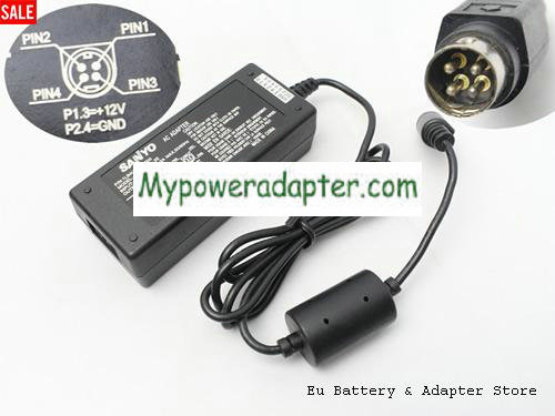 SANYO CLT1554 Power AC Adapter 12V 3.4A 40W SANYO12V3.4A40W-4PIN