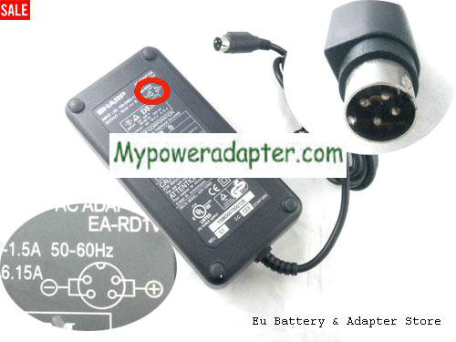 Genuine Sharp EA-PD1V Ac Adapter 19.5v 6.15A 120W Power Supply Round 4 Pin