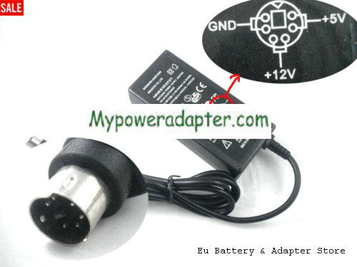 Genuine Yet JKY36-SP1003500 Ac Adapter 12v 2A 24W Round with 7 Pin