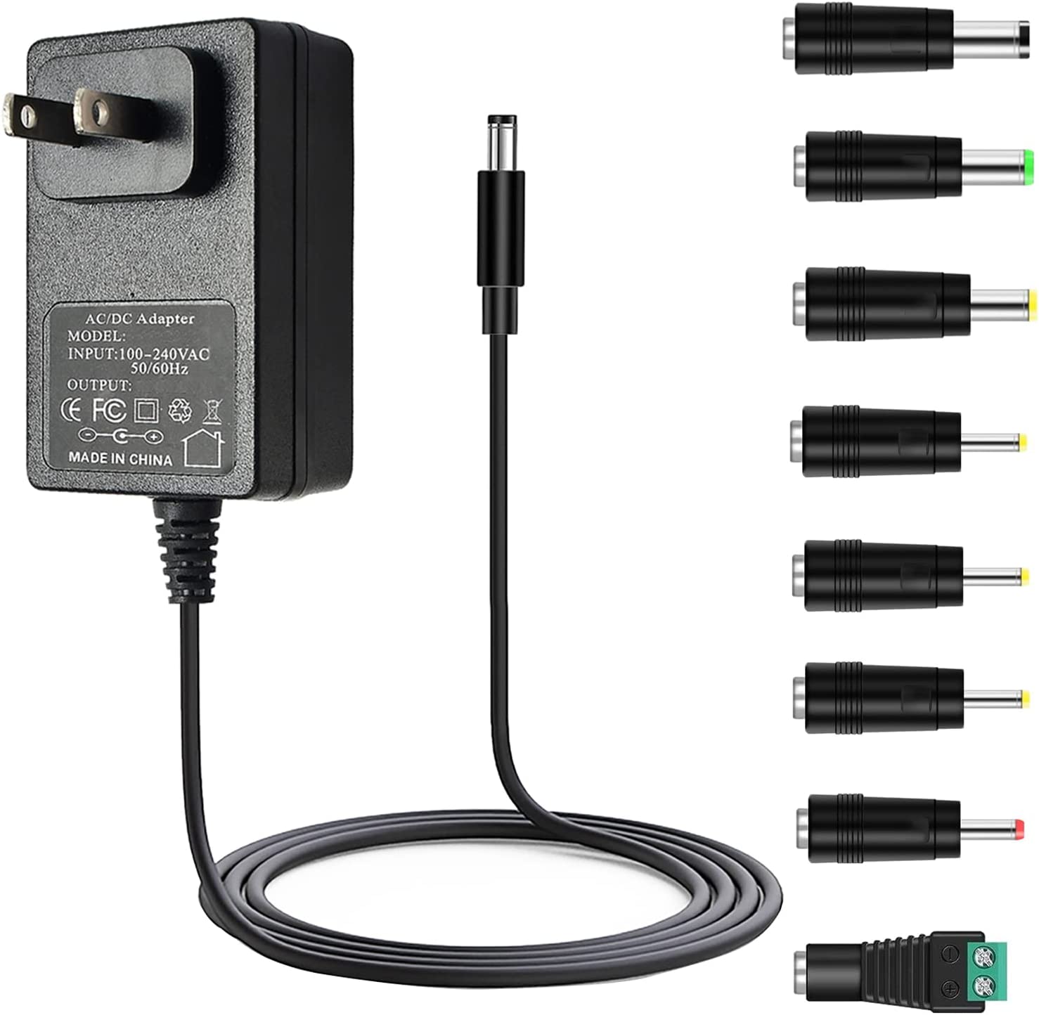 16.8V 1A AC Power Supply Adapter Wall Charger Power Cord with 8 Interchangeable DC Plug