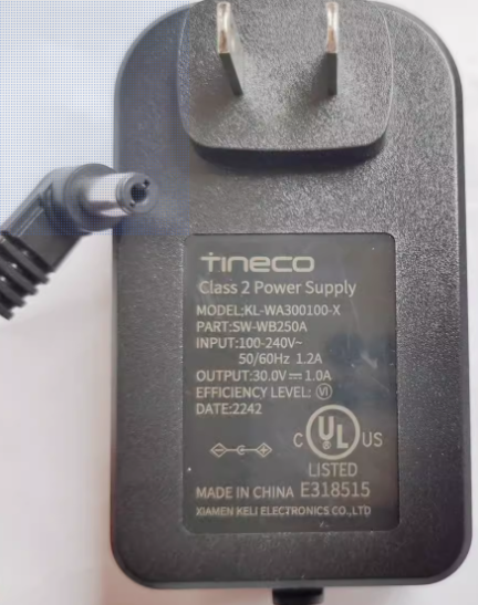 *Brand NEW*Tineco KL-WC300100-K1 KL-WA300100-X 30V 1A AC ADAPTER Power Supply