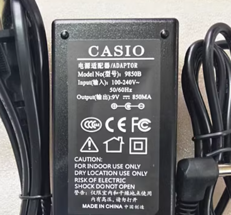 *Brand NEW* CT588 CASIO 9850B 9V 850mA AC Adapter CTK480.481.496.611.651 Power Supply