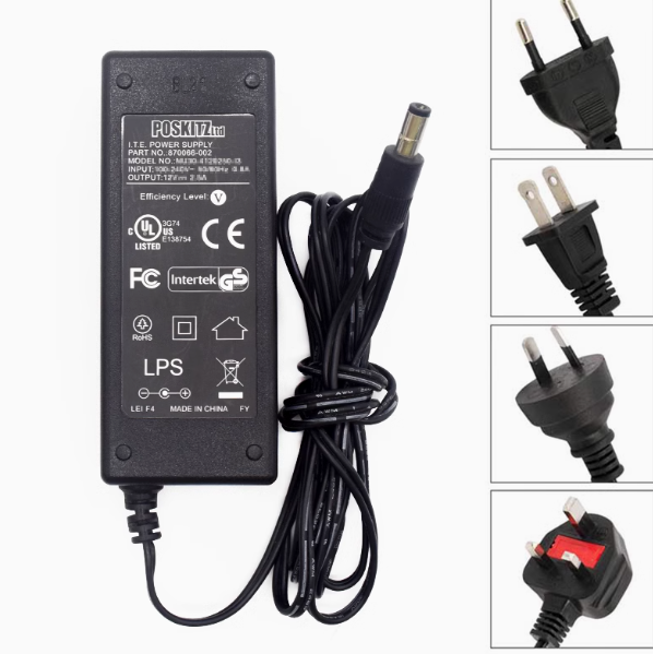 *Brand NEW*POSKITZ 12V 2.5A AC ADAPTER 870066-002 NU30-4120250-I3 Power Supply - Click Image to Close