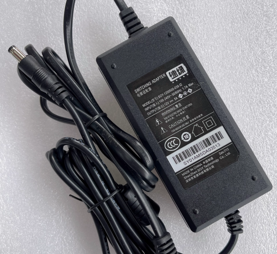 *Brand NEW* 12V 5A AC/DC ADAPTOR SOY-1200500-039-II SOY-1200500-039 Power Supply