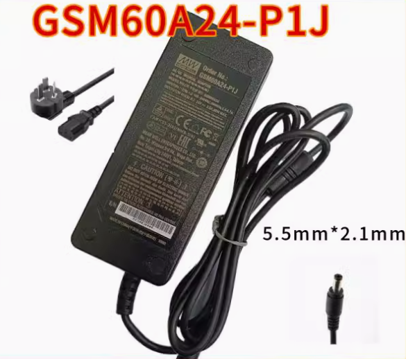 *Brand NEW*MW GSM60A24-P1J 24V 2.5A 60W AC/DC ADAPTER Power Supply - Click Image to Close