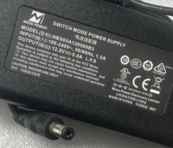 *Brand NEW* Genuine MASS POWER NBS65A120500B3 12V 5A 60W AC ADAPTER POWER SUPPLY