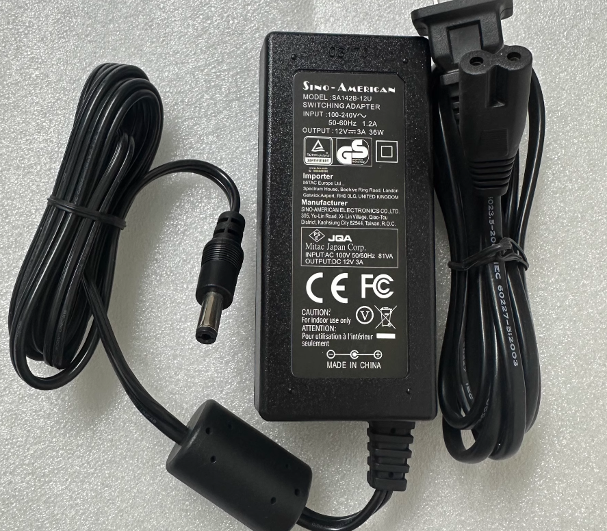 *Brand NEW* SINO-AMERICAN SA142B-12U 12V 3A 36W AC ADAPTER POWER SUPPLY