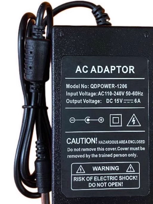 *Brand NEW*QDPOWER-1206 DC15V 6A AC/DC Adaptor Power Supply