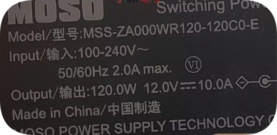 *Brand NEW*Original MOSO 12V 10A 120W AC ADAPTER MSS-ZA000WR120-120C0-E Power Supply