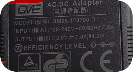 *Brand NEW*Original GVE 12V 7.0A 84W AC ADAPTER GM95-120700-D Power Supply