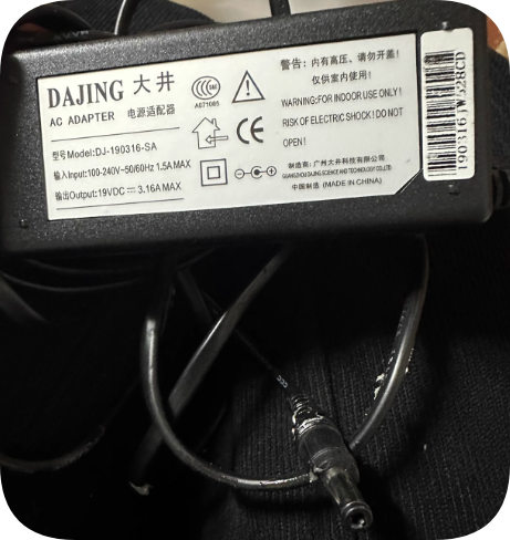 *Brand NEW*Dajing Kawaki Therapeutic Instrument KP200310 Charger Dajing 19V3.16A Power A