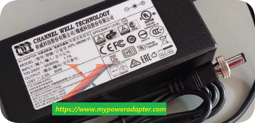 *Brand NEW*Qiaowei 24V 2.5A power adapter CWT KPL-060M-VI/KPL-060M round port 5.5*2.5 ch