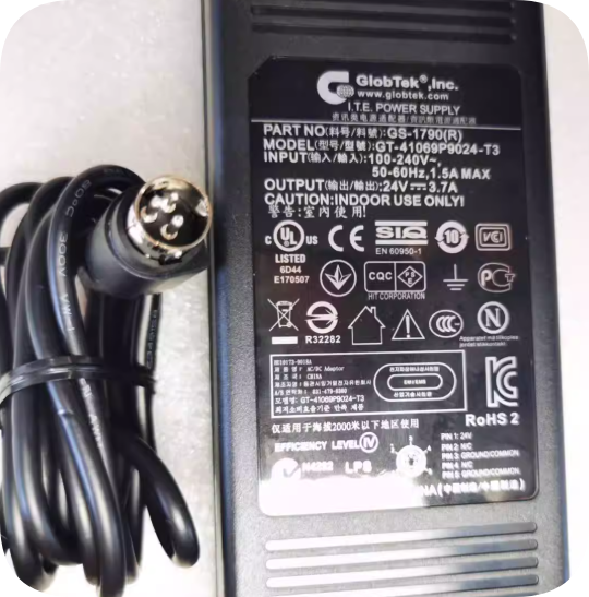 *Brand NEW*GlobTek 24V 3.7A AC ADAPTER GT-41069P9024-T3 3-Pin Adapter with LED Power Su