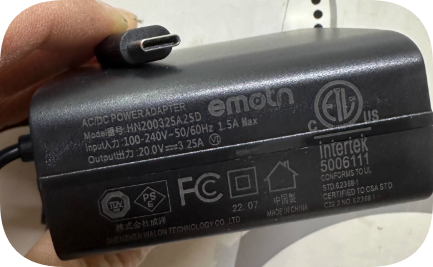 *Brand NEW* emotn power supply model HN200325A25D output 20V 3.25A Type-C interface Smar