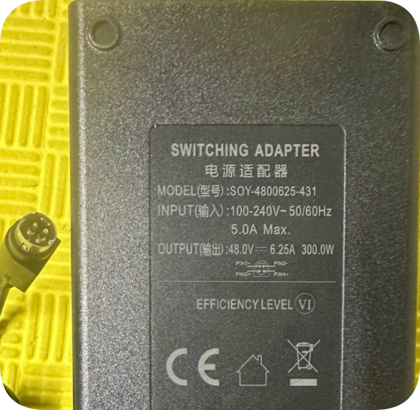 *Brand NEW*Soyuan DC DC48V 300W 4-pin 6.25A four-pin 4-core power adapter SOY-4800625-43