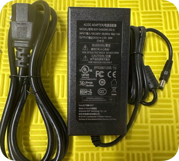*Brand NEW*24V 2.5A 5.5*2.1-port plug-in power adapter SOY-2400250-332 DC 24V 60W Origin