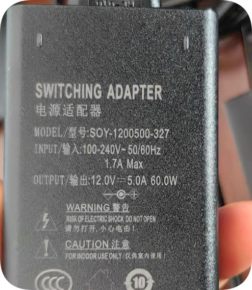 *Brand NEW*Applicable to video recorder power adapter 12V5.0A power cord SOY-1200500-327