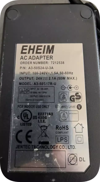 *Brand NEW*A3-50S17R-U transformer cable Fish tank filter EHEIM power adapter 24V2.1A ch