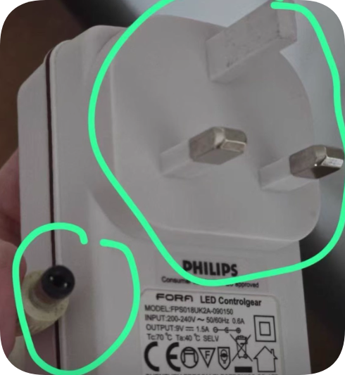 *Brand NEW*9V1.5A round port charger cable FPS018UK2A-090150 desk lamp adapter Suitable