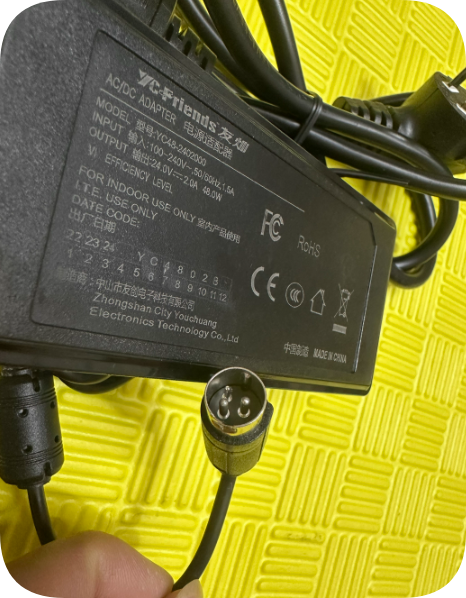 *Brand NEW*YC48-2402000 Printer Charger Three-Pin Youcan Youchuang Electronics 24V2A/2.5