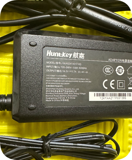 *Brand NEW*HKA02414017-8D transformer cable charger cable Huntkey 14.0V 1.7A power adapt