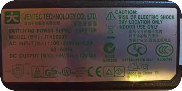 *Brand NEW*JTA0202Y transformer Hard drive power adapter 5V2A 12V2A small 4-pin charger