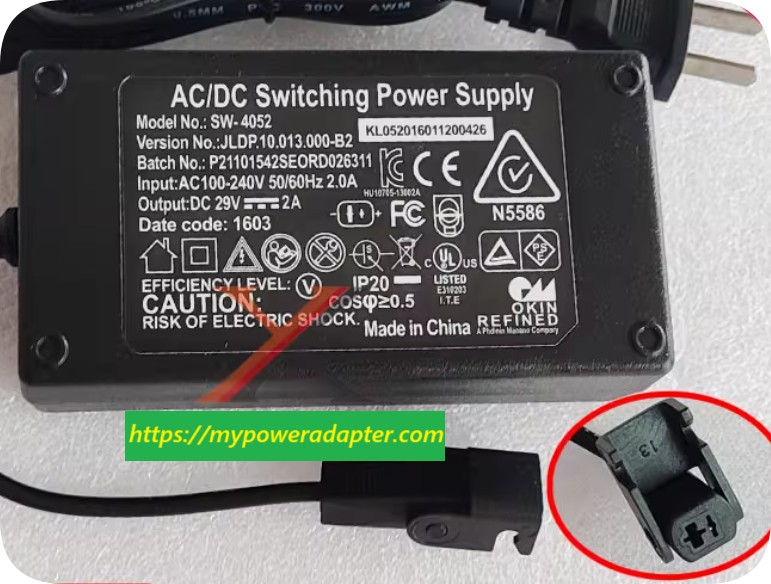 *Brand NEW*JLDP.10.013.000.B2 sofa/chair/bed transformer 29V 2A power adapter SW-4052 ch