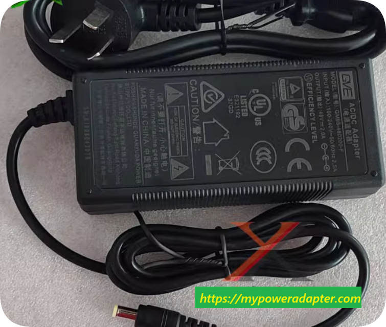 *Brand NEW* GVE GM85-480200-F/GM85-480200/GM95-480200-F Three-prong 48V 2A power adapter