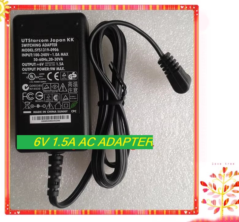 *Brand NEW* 6V 1.5A AC ADAPTER Sunny SYS1319-0906 Power Supply