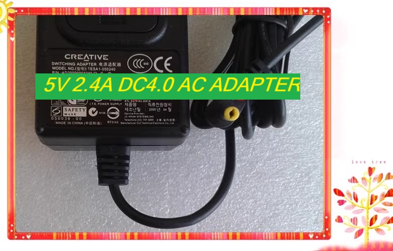 *Brand NEW*Creative njb3 ZEN vision TESA1-050240 5V 2.4A DC4.0 AC ADAPTER Power Supply
