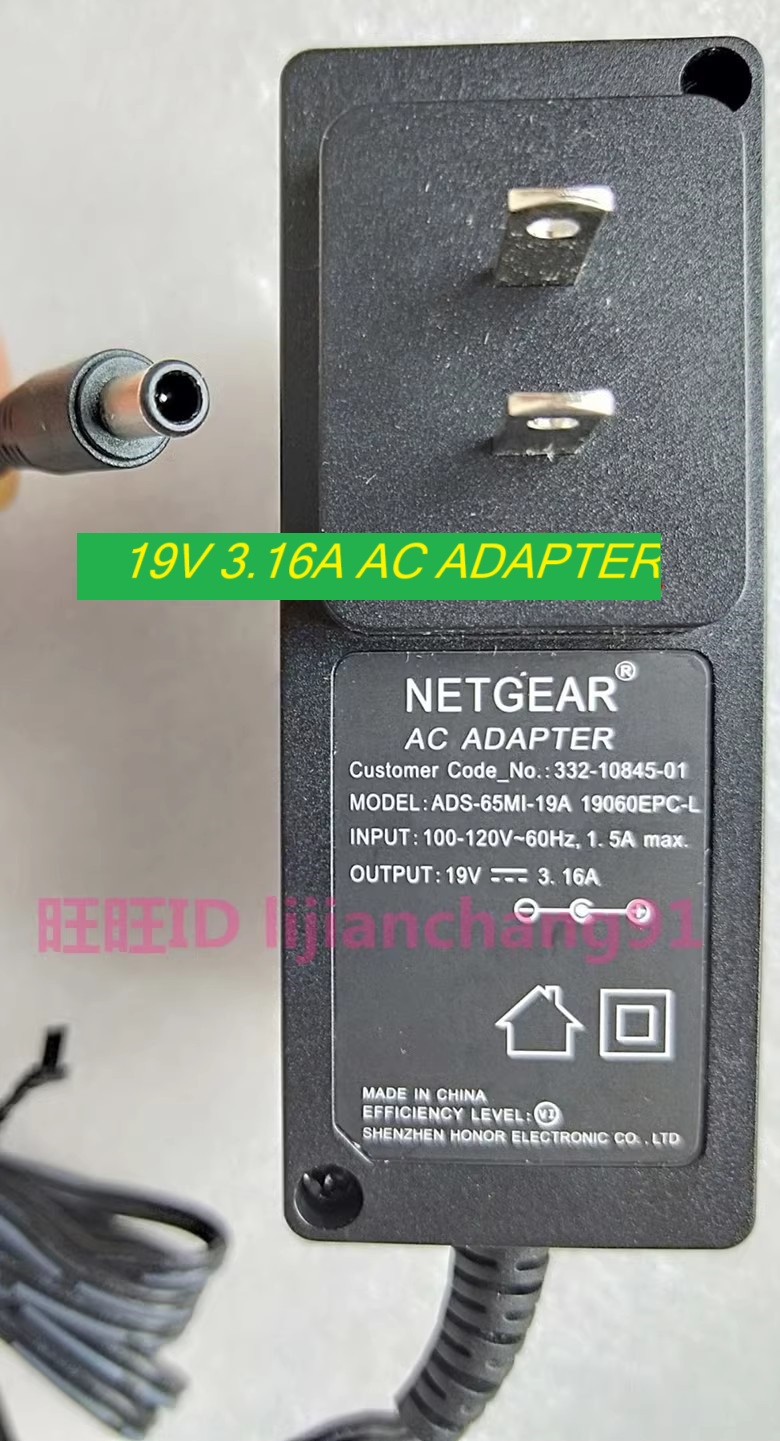 *Brand NEW*ADS-65-19A 19060EPC-L NETGEAR 19V 3.16A AC ADAPTER Power Supply