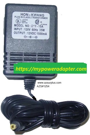 *Brand NEW*AC Adapter HON KWANG D12-15A 12V DC 1500mA 35W Transformer Power Supply