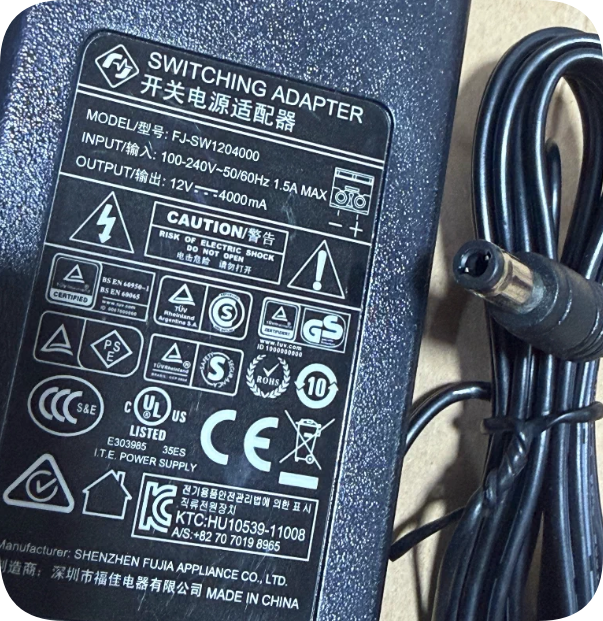 *Brand NEW*FJ‑SW1204000 Replacement AC‑DC Power Supply | DC 12 Volt 4.0A 48W Barrel Plug *Brand NEW*FJ‑SW1204000 Replacement AC‑DC Power Supply | DC 12 Volt 4.0A 48W Barrel Plug