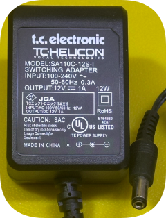 *Brand NEW*12V 1A 12W TC Helicon Voicetone E1 Effects Pedal SA110C-12S-I Charger Cable