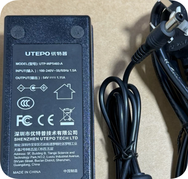 *Brand NEW* 54V 1.11A AC ADAPTER UTEPO UTP-WP5460-A Power Adapter 5.5x2.5mm Round Connec